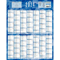 Calendrier annuel 1 face 55 x 43 cm bleu 