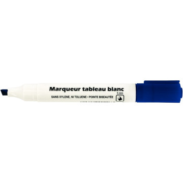 Marqueur tableau blanc pointe biseautée 5mm bleu