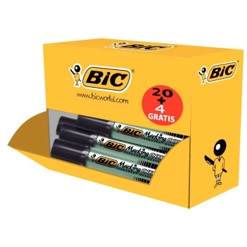 Pack de 24 marqueurs 1481 pointe biseautée dont 4 gratuits noir