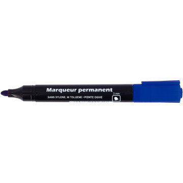 Marqueur permanent pointe ogive 3mm bleu