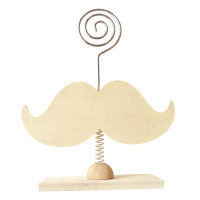 Lot de 6 porte-photos en bois forme moustache 