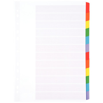 Jeu de 12 intercalaires cartonnés format A4+