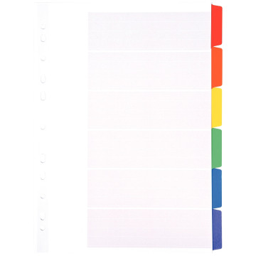 Jeu de 6 intercalaires cartonnés format A4+ spécial pochettes perforées