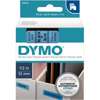 Ruban cassette Dymo 12 mm x 7 m noir et bleu 