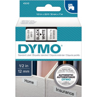 Ruban cassette Dymo 12 mm x 7 m noir et blanc 