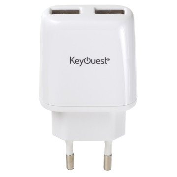 Chargeur secteur universel 2 ports USB 2,4A + 2,4A blanc