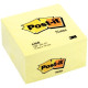 Cube de 450 feuilles de notes post-it repositionnable 76 x 76 mm jaune