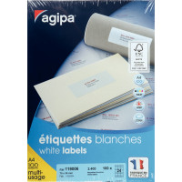 Boîte de 2400 étiquettes multi-usages blanches 70x35mm 