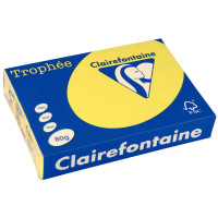 Ramette de 500 feuilles de papier 80g de format A4 jaune soleil TROPHEE CLAIREFONTAINE 