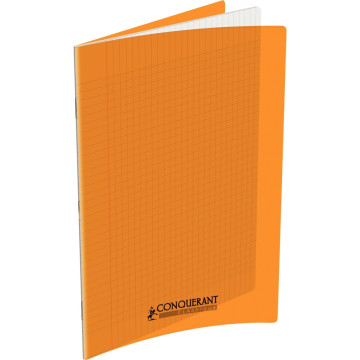 Piqûre 48 pages 24x32 cm seyès 90g couverture en polypropylène orange