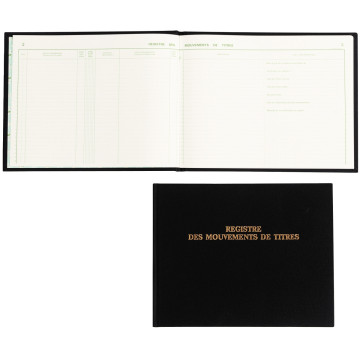 Registre des mouvements de titres, 100 pages format 240x320 mm à l'Italienne