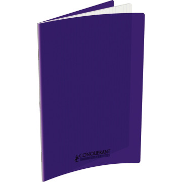 Piqûre 48 pages 24x32 cm seyès 90g couverture en polypropylène violet