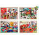 Lot de 4 puzzles Ensemble à l'école NATHAN