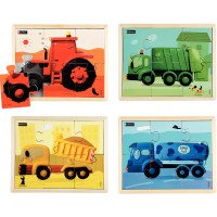 Lot de 4 puzzles les engins en couleurs NATHAN 