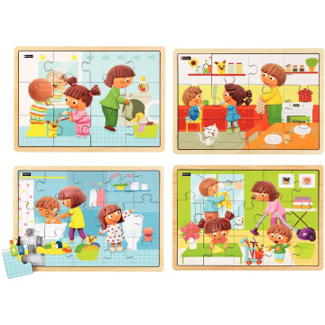 Lot de 4 puzzles Tout propre! NATHAN