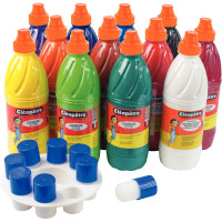 Lot de 12 flacons 1L de gouache Néfertari Baby + palette 