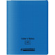 Piqûre 48 pages couverture polypropylène avec 2 rabats format 24x32 cm seyes bleu