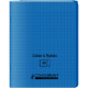 Piqûre 96 pages couverture polypropylène avec 2 rabats format 17x22 cm seyes coloris bleu