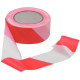 Ruban de signalisation rouge et blanc en polypropylène de 50mm x 100m