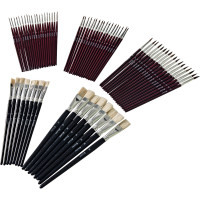 Kit de 60 pinceaux + 20 brosses, tailles assorties 