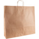 Carton de 100 sacs kraft brun poignée torsadées 41+20x46cm 100g/m²