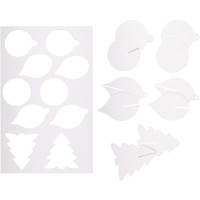 Lot de 25 suspensions 2D de Noël en carton blanc 