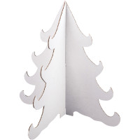 Lot de 10 sapins en carton blanc, hauteur 24 cm 