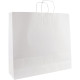 Carton de 100 sacs kraft blanc poignée torsadées 40+16x45cm 100g/m² 