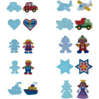 Sachet de 10 plaques préformées pour perles Hama taille maxi formes fantaisie 