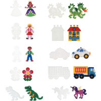 Sachet de 10 plaques préformées pour perles Hama taille midi, formes multi themes 