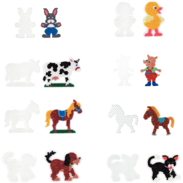Sachet de 8 plaques préformées pour perles Hama taille midi animaux domestiques