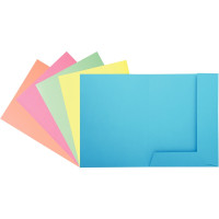 Paquet de 50 chemises 2 rabats Super 210g, format 24x32 cm, coloris pastel assortis 