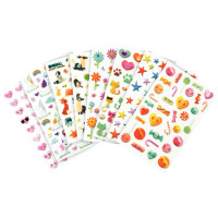 Pochette de 294 stickers déco 3D cooky thème fantaisie 