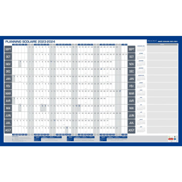 Planning annuel scolaire septembre à août souple