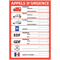 Panneau appels d'urgence 