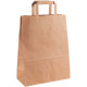 Carton de 200 sacs kraft brun poignée plate 26+12x34cm 80g/m² 