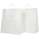 Carton de 200 sacs kraft blanc poignée torsadée 24+11x30cm 90g/m²