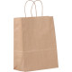 Carton de 200 sacs kraft brun poignée torsadée 24+11x30cm 90g/m²