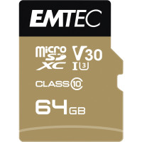 Carte micro SD Emtec UHS I U3 V30 Speedin Pro 64 GO XC 