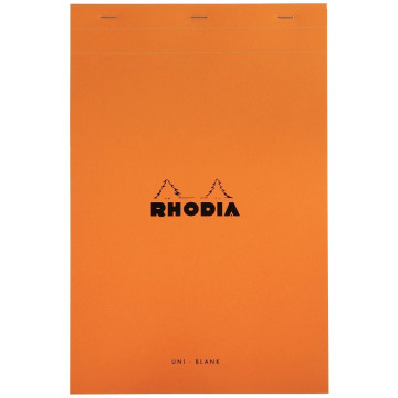 Bloc de bureau RHODIA 80 feuilles, format A4+, papier uni blanc 80g