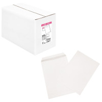 Boîte de 250 pochettes blanches C4 229x324 90g/m² bande de protection 