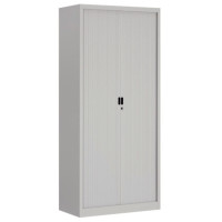 Armoire monobloc gris 180x90x43cm , 2 rideaux, 3 tablettes 