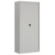 Armoire monobloc gris 180x90x43cm , 2 rideaux, 3 tablettes