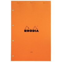 Bloc de bureau RHODIA 80 feuilles perforées, format A4+, papier ligné 7 mm jaune 80g 