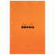 Bloc de bureau RHODIA 80 feuilles perforées, format A4+, papier ligné 7 mm jaune 80g