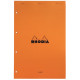 Bloc de bureau RHODIA 80 feuilles perforées, format A4+, papier ligné 7 mm blanc 80g 