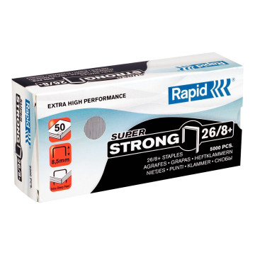 Boite de 5 000 agrafes Rapid 26/8 Super Strong