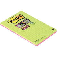 Paquet de 2 blocs notes Super Sticky de 45 feuilles lignées, grand format 127 x 203 mm 