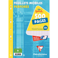 Etui de 500 pages ou 250 feuillets mobiles format A4 séyès 90g 