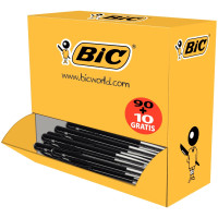 Pack 90+10 stylos bille M10 rétractables pointe moyenne noirs 